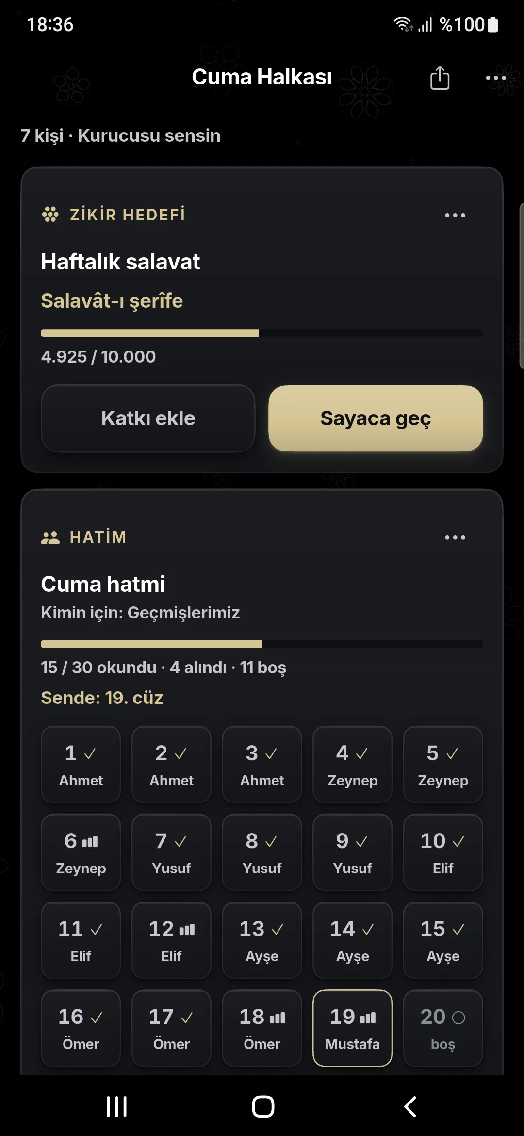 İhya'da grup hatmi