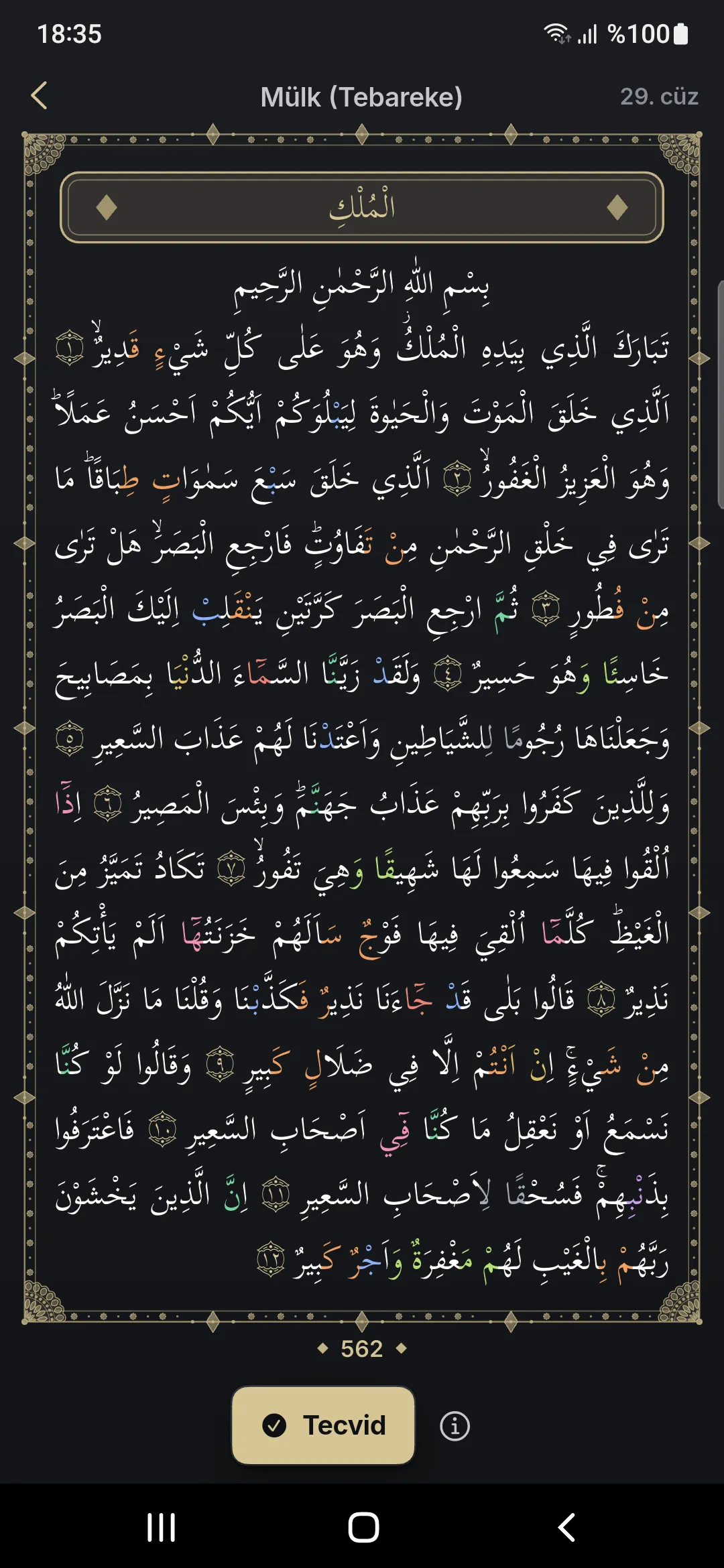 İhya'da mushaf sayfası