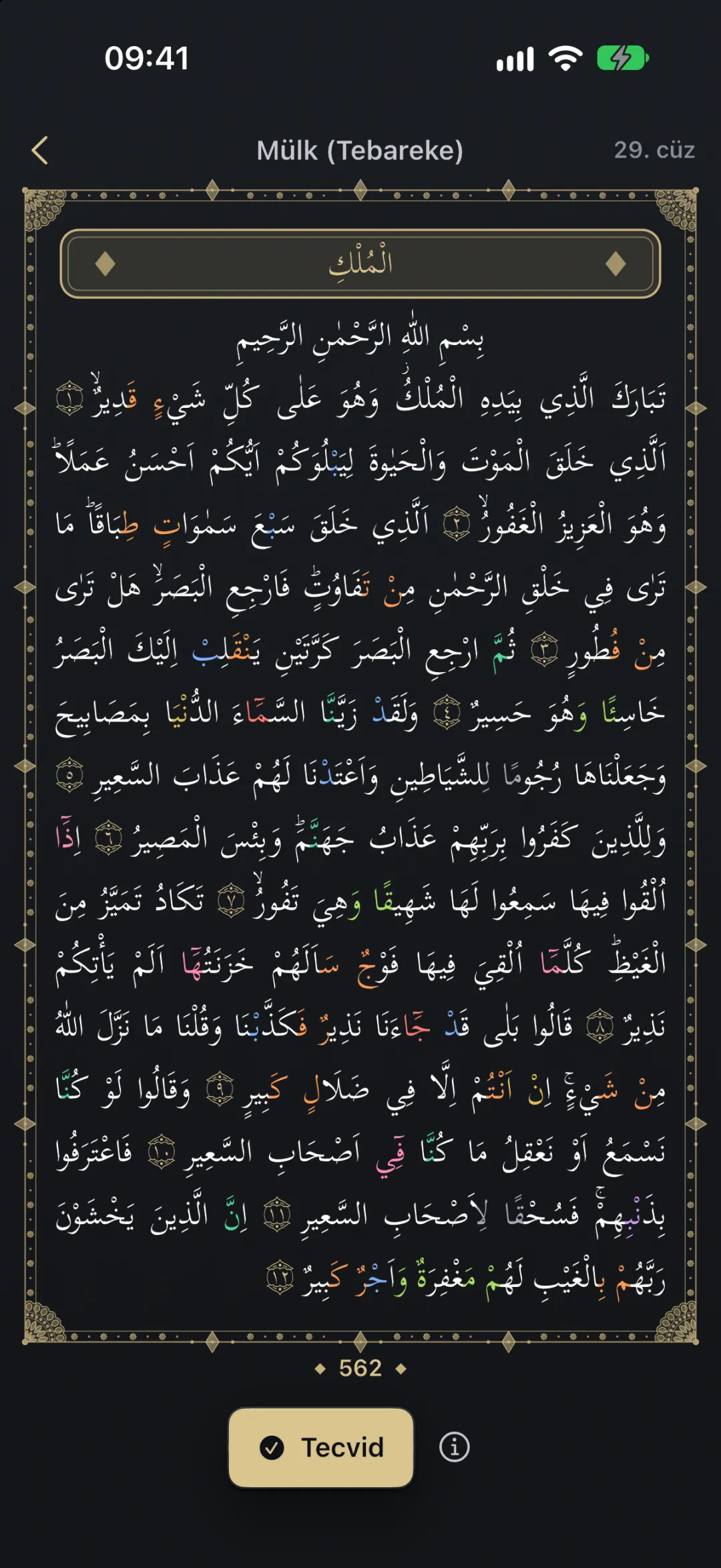 İhya'da mushaf sayfası